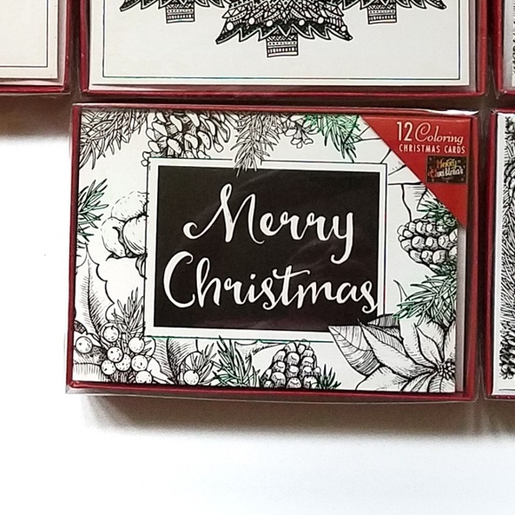 Coloring Christmas Cards 7 sets of 12 cards - Picture 6 of 8